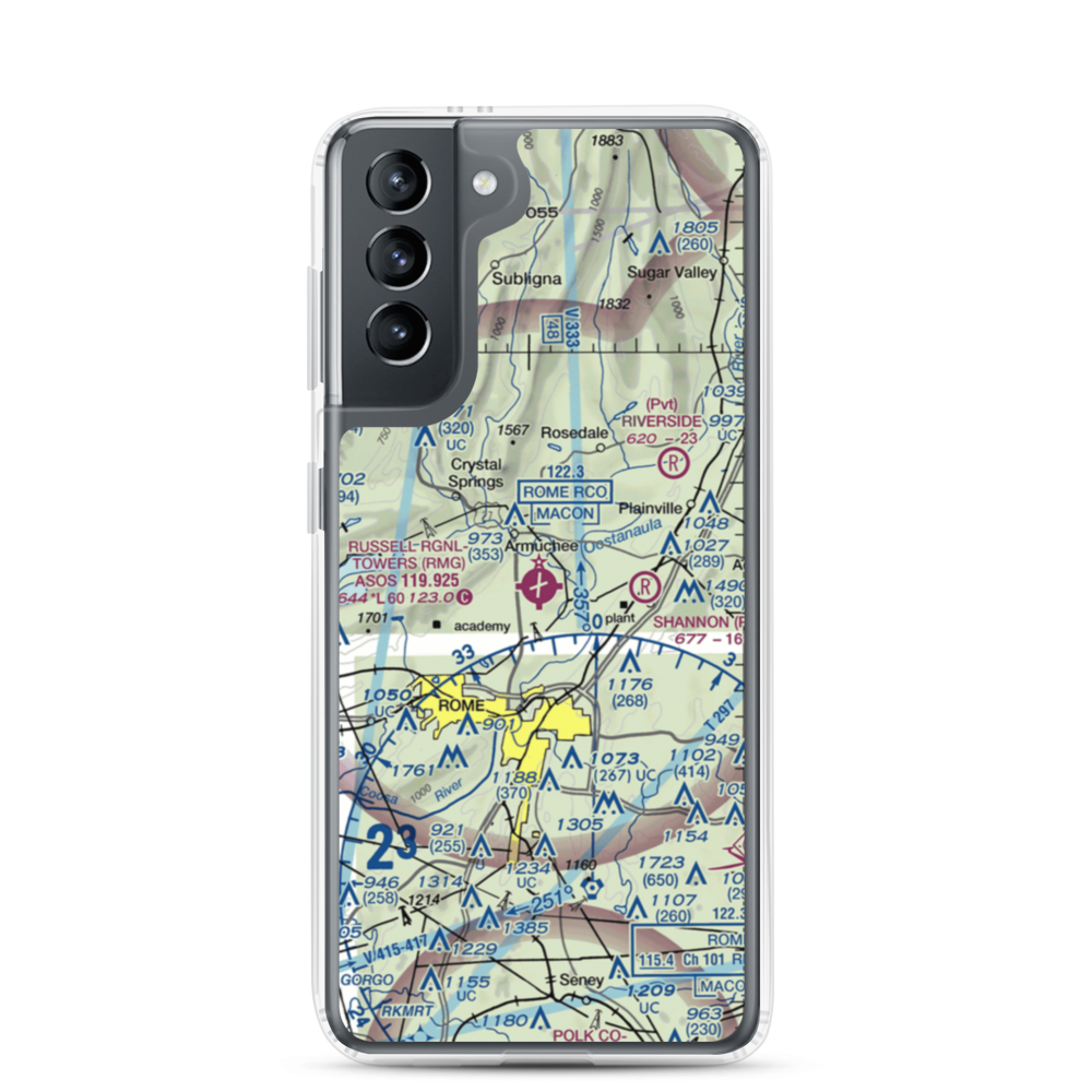 Richard B Russell Airport (RMG) VFR Sectional Samsung Case Samsung Galaxy S21 model shown