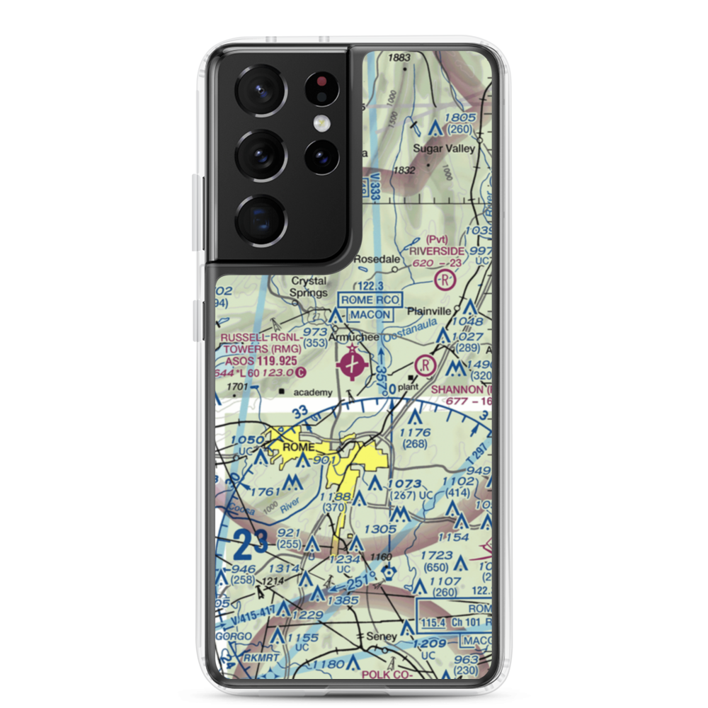 Richard B Russell Airport (RMG) VFR Sectional Samsung Case Samsung Galaxy S21 Ultra model shown