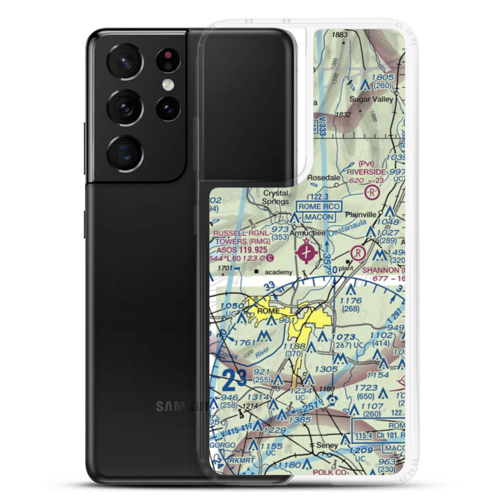 Richard B Russell Airport (RMG) VFR Sectional Samsung Case Samsung Galaxy S21 Ultra model shown