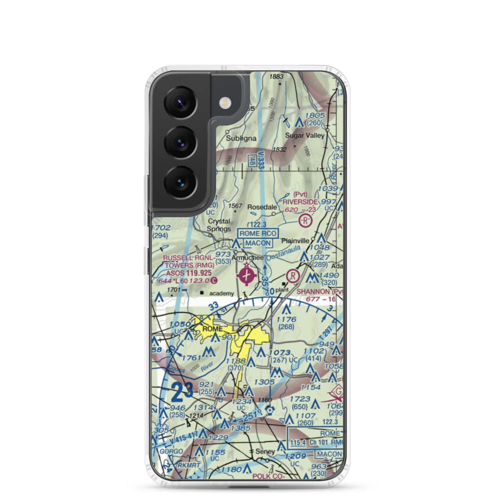 Richard B Russell Airport (RMG) VFR Sectional Samsung Case Samsung Galaxy S22 model shown