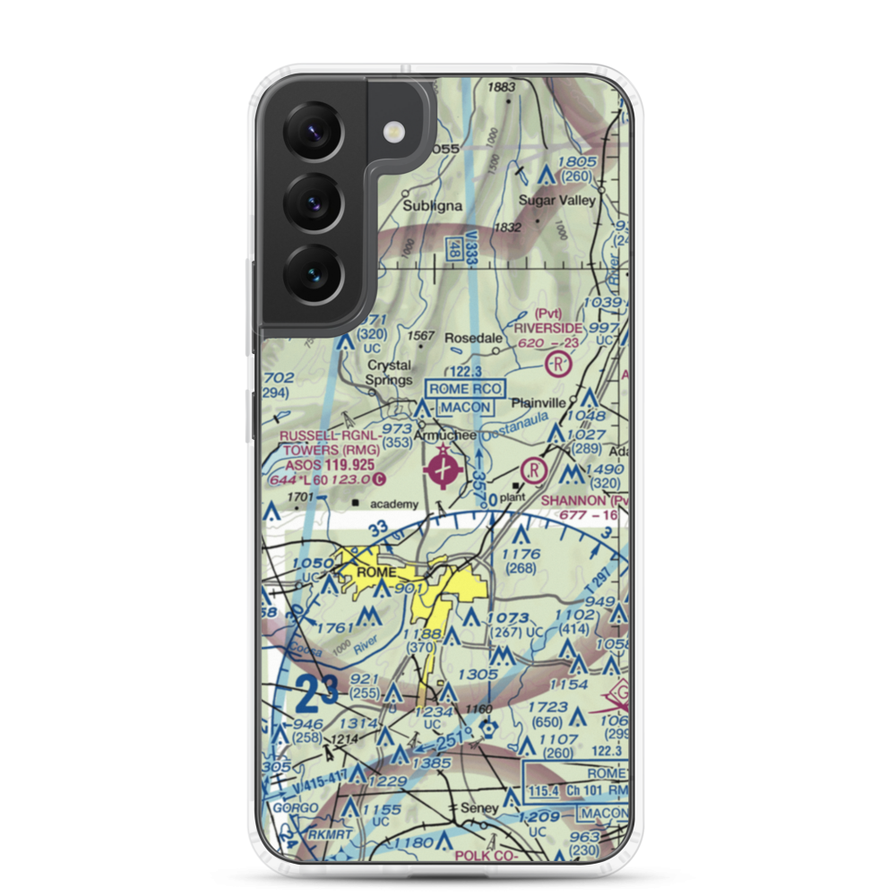 Richard B Russell Airport (RMG) VFR Sectional Samsung Case Samsung Galaxy S22 Plus model shown