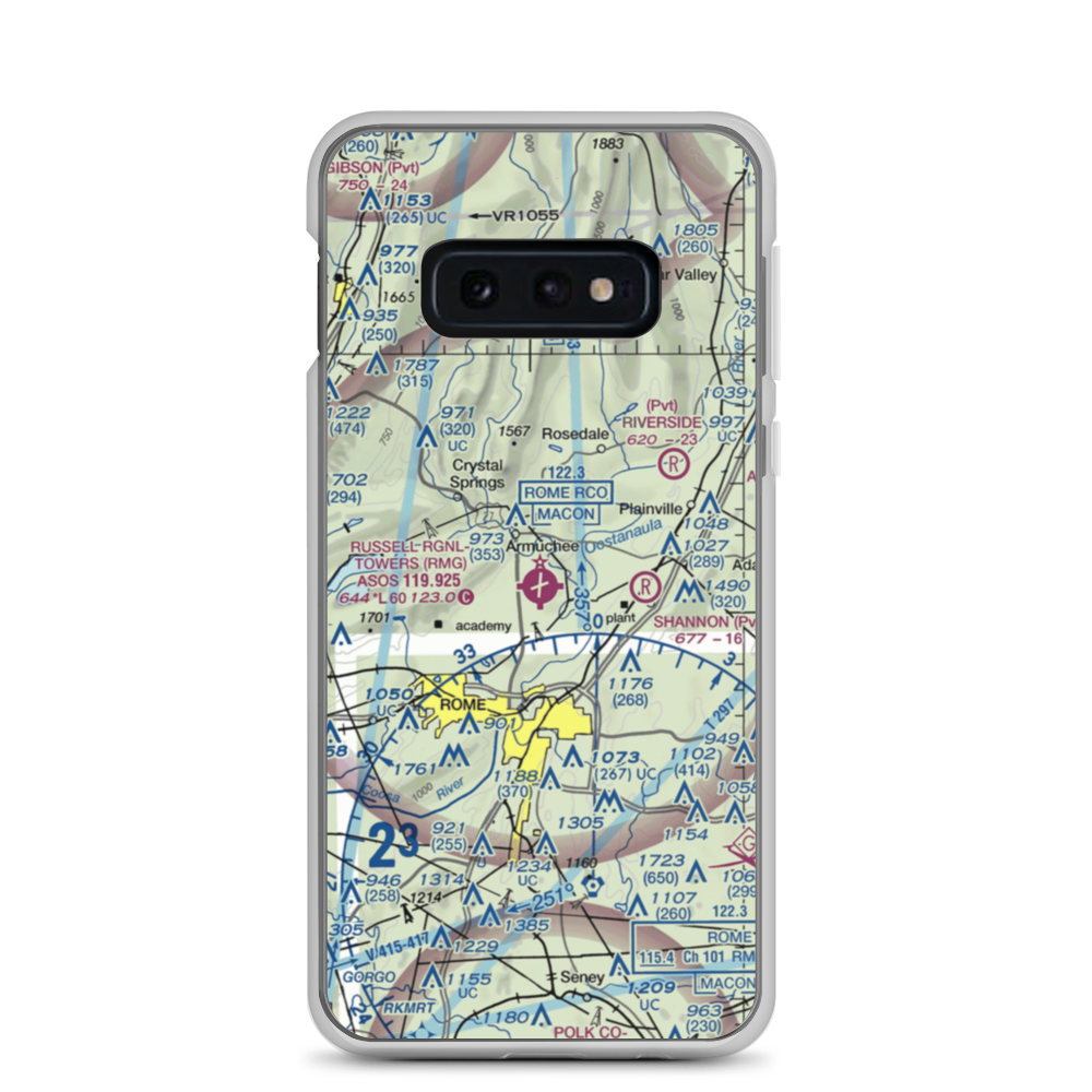 Richard B Russell Airport (RMG) VFR Sectional Samsung Case Samsung Galaxy S10e model shown