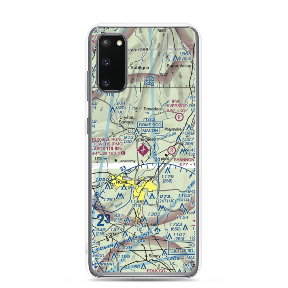 Richard B Russell Airport (RMG) VFR Sectional Samsung Case Samsung Galaxy S20 model shown