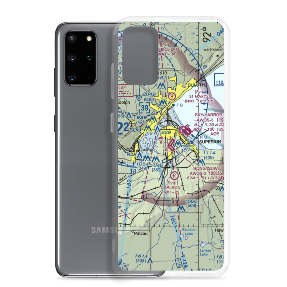 Richard I Bong Airport (SUW) VFR Sectional Samsung Case Samsung Galaxy S20 Plus model shown