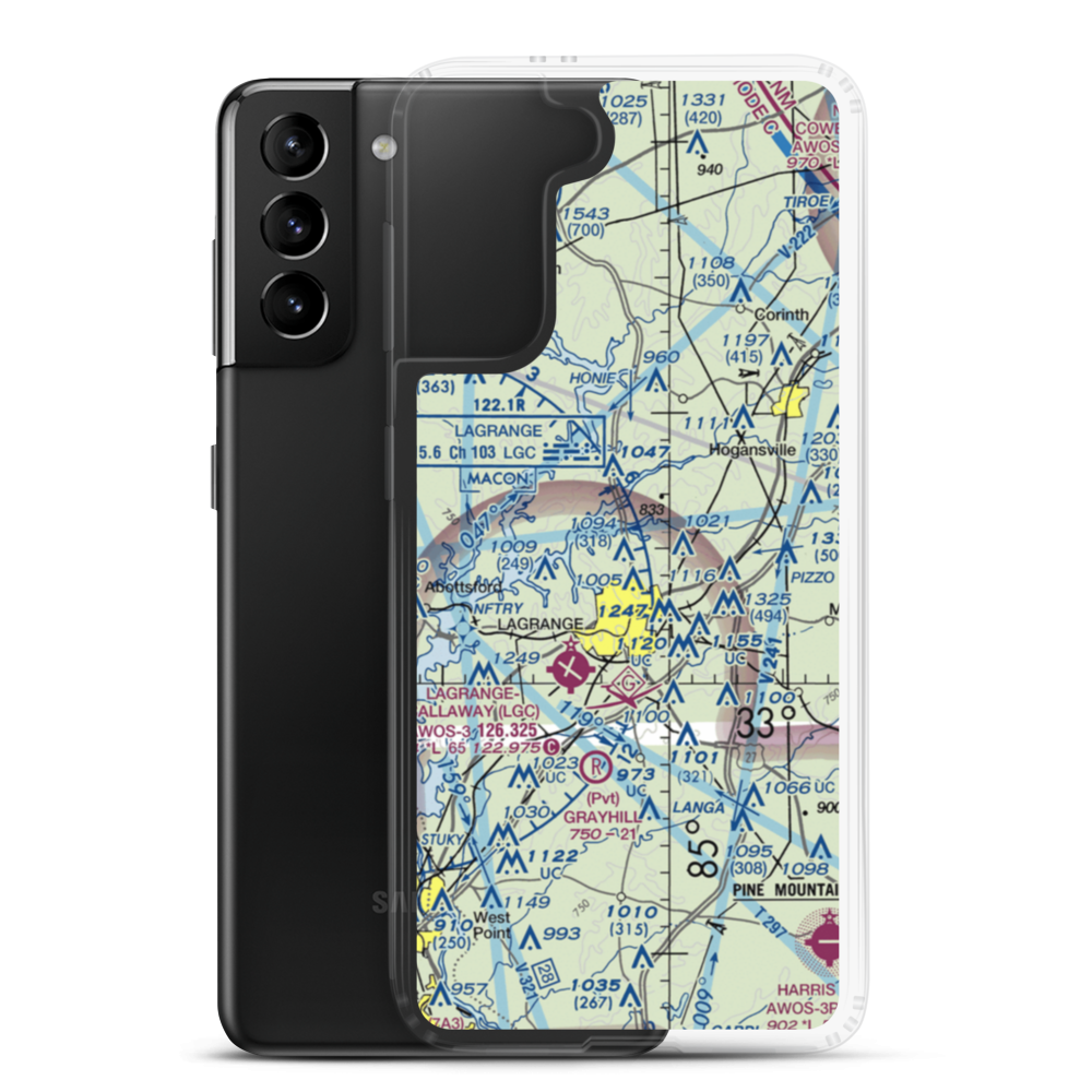 Richards Airport (GA44) VFR Sectional Samsung Case Samsung Galaxy S21 Plus model shown