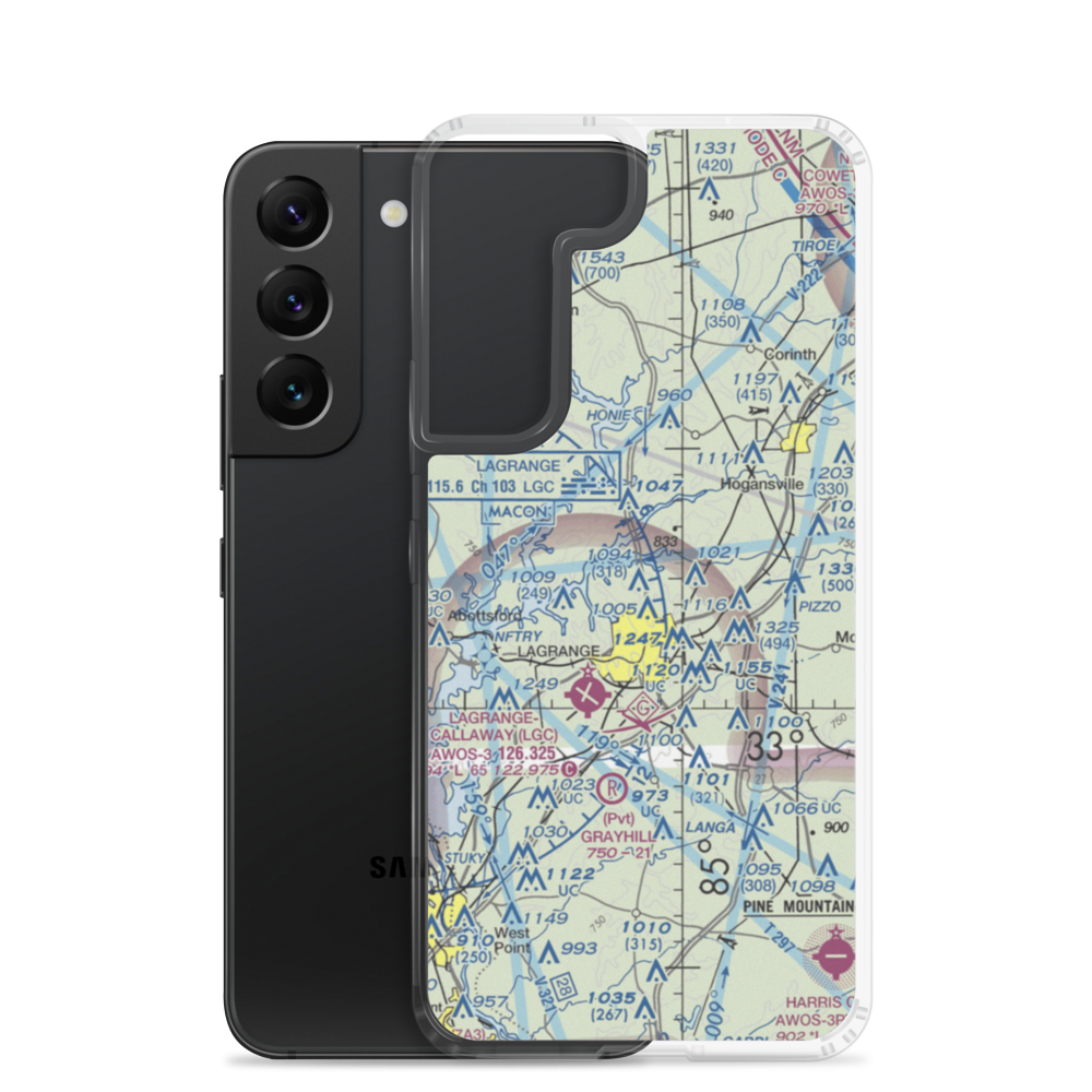 Richards Airport (GA44) VFR Sectional Samsung Case Samsung Galaxy S22 model shown