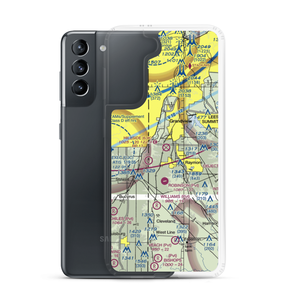 Richards-Gebaur Air Force Base (GVW) VFR Sectional Samsung Case Samsung Galaxy S21 model shown