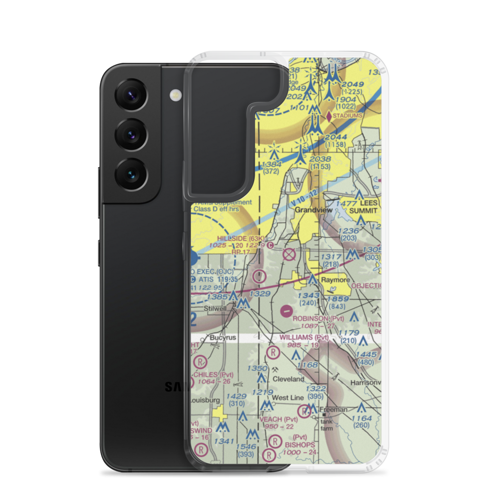 Richards-Gebaur Air Force Base (GVW) VFR Sectional Samsung Case Samsung Galaxy S22 model shown
