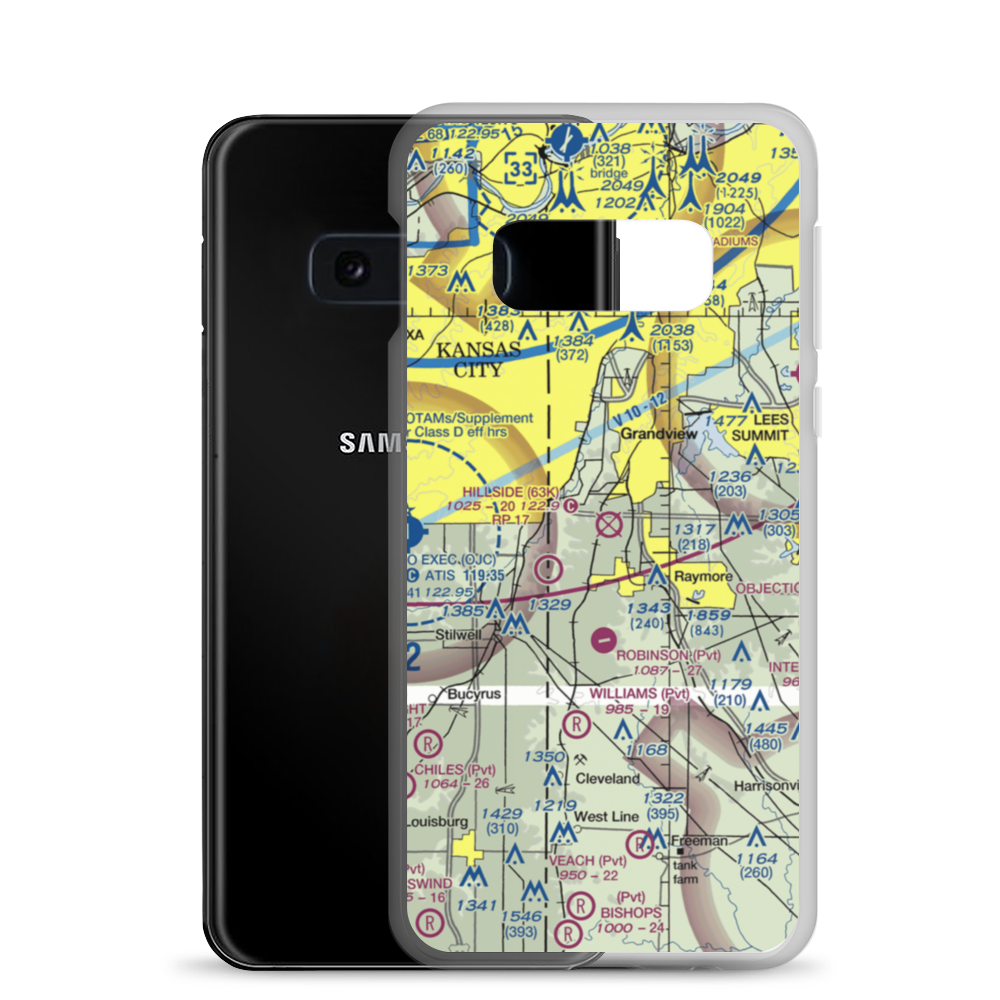 Richards-Gebaur Air Force Base (GVW) VFR Sectional Samsung Case Samsung Galaxy S10e model shown