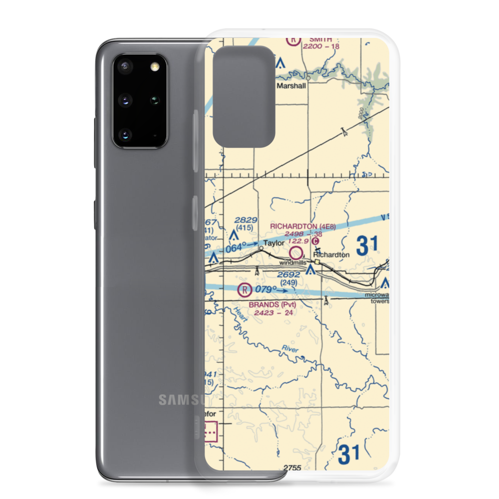 Richardton Airport (4E8) VFR Sectional Samsung Case Samsung Galaxy S20 Plus model shown