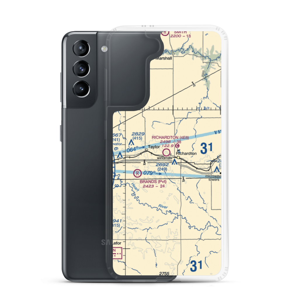 Richardton Airport (4E8) VFR Sectional Samsung Case Samsung Galaxy S21 model shown