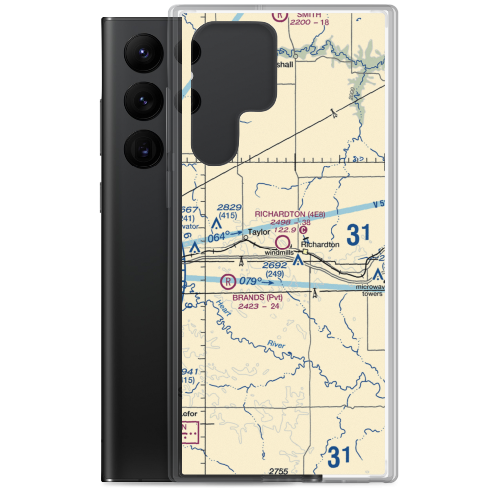 Richardton Airport (4E8) VFR Sectional Samsung Case Samsung Galaxy S22 Ultra model shown