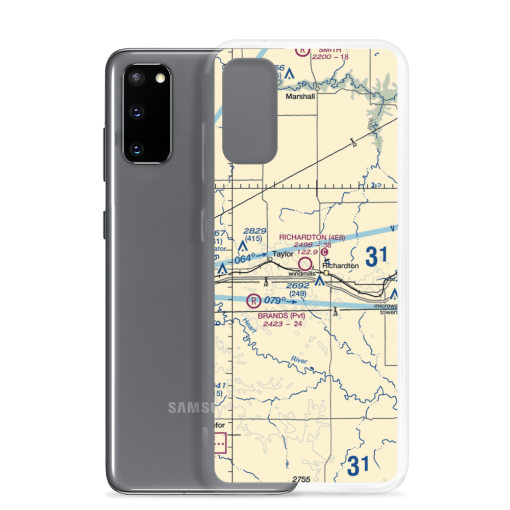 Richardton Airport (4E8) VFR Sectional Samsung Case Samsung Galaxy S20 model shown