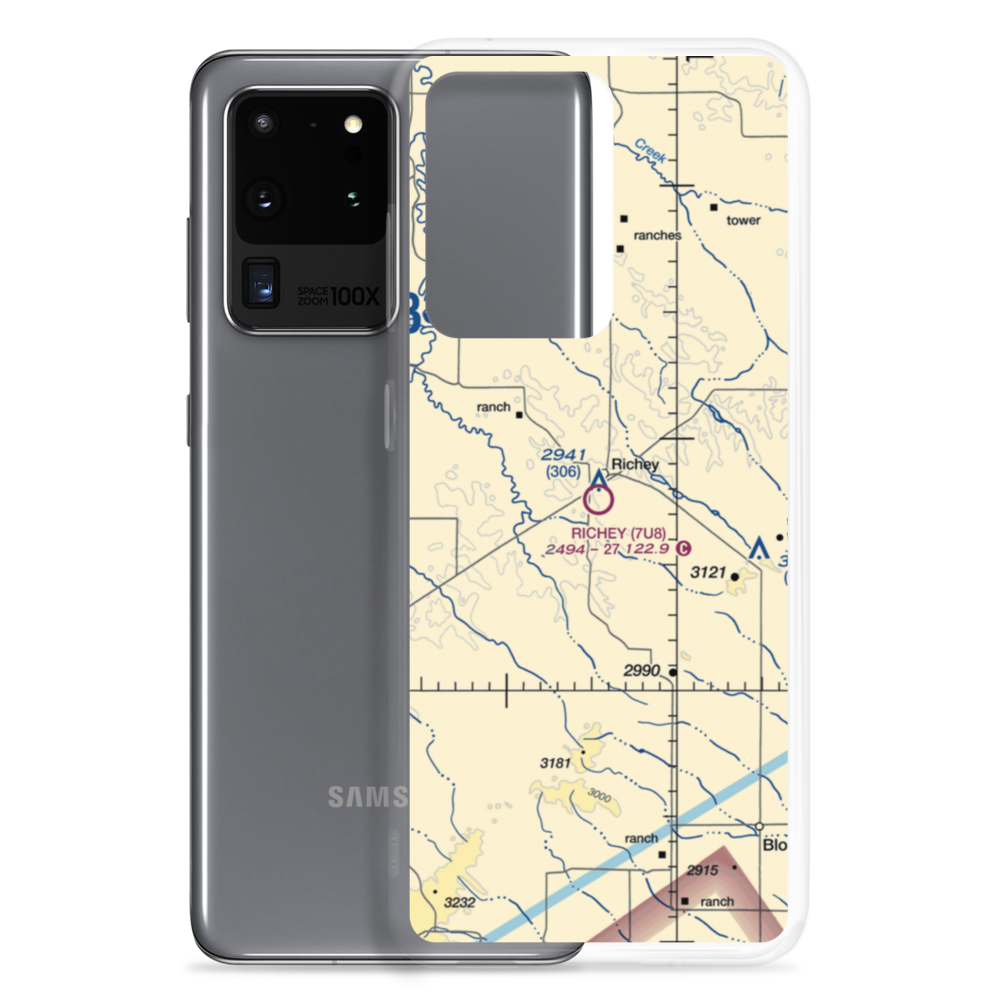 Richey Airport (7U8) VFR Sectional Samsung Case Samsung Galaxy S20 Ultra model shown