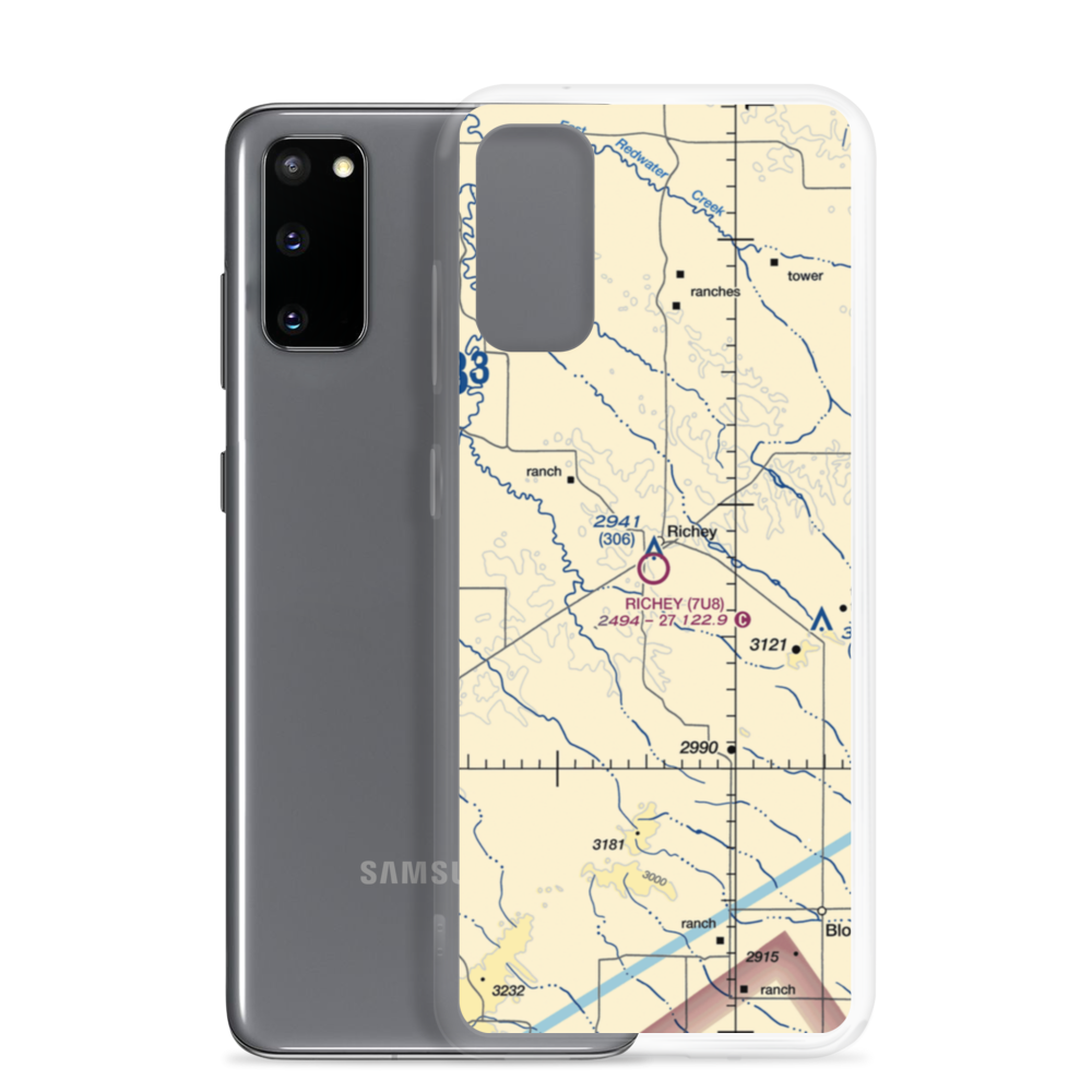 Richey Airport (7U8) VFR Sectional Samsung Case Samsung Galaxy S20 model shown
