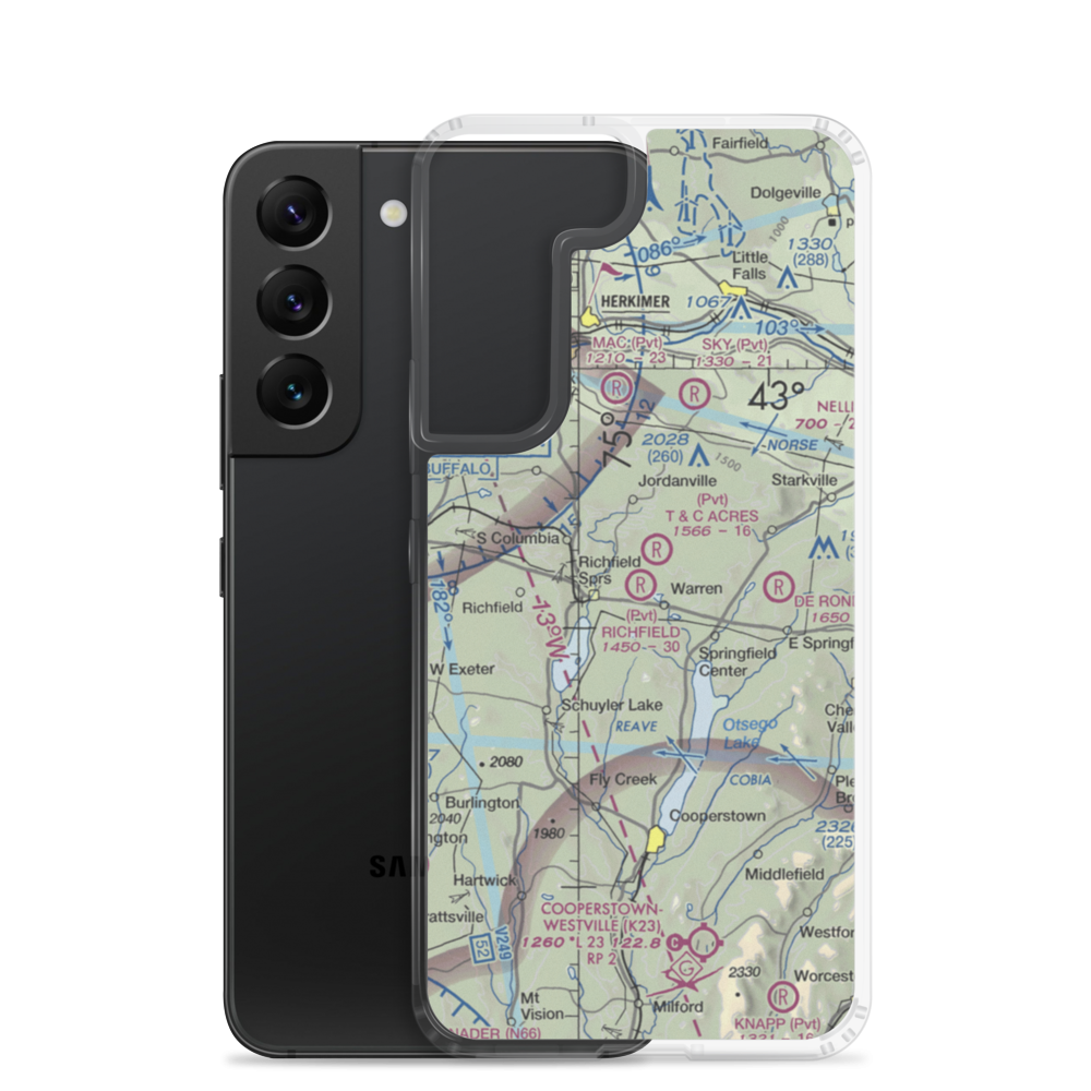 Richfield Airport (NY68) VFR Sectional Samsung Case Samsung Galaxy S22 model shown