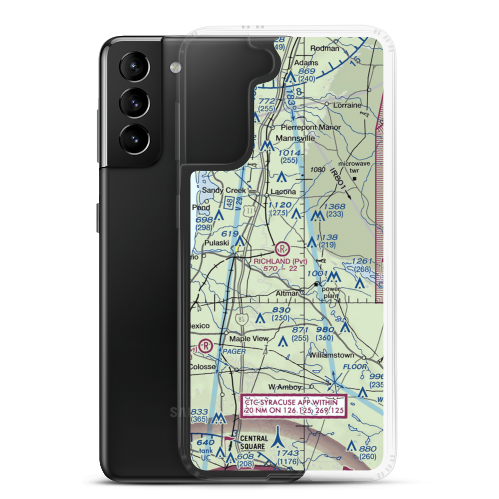 Richland Airpark (1NY3) VFR Sectional Samsung Case Samsung Galaxy S21 Plus model shown