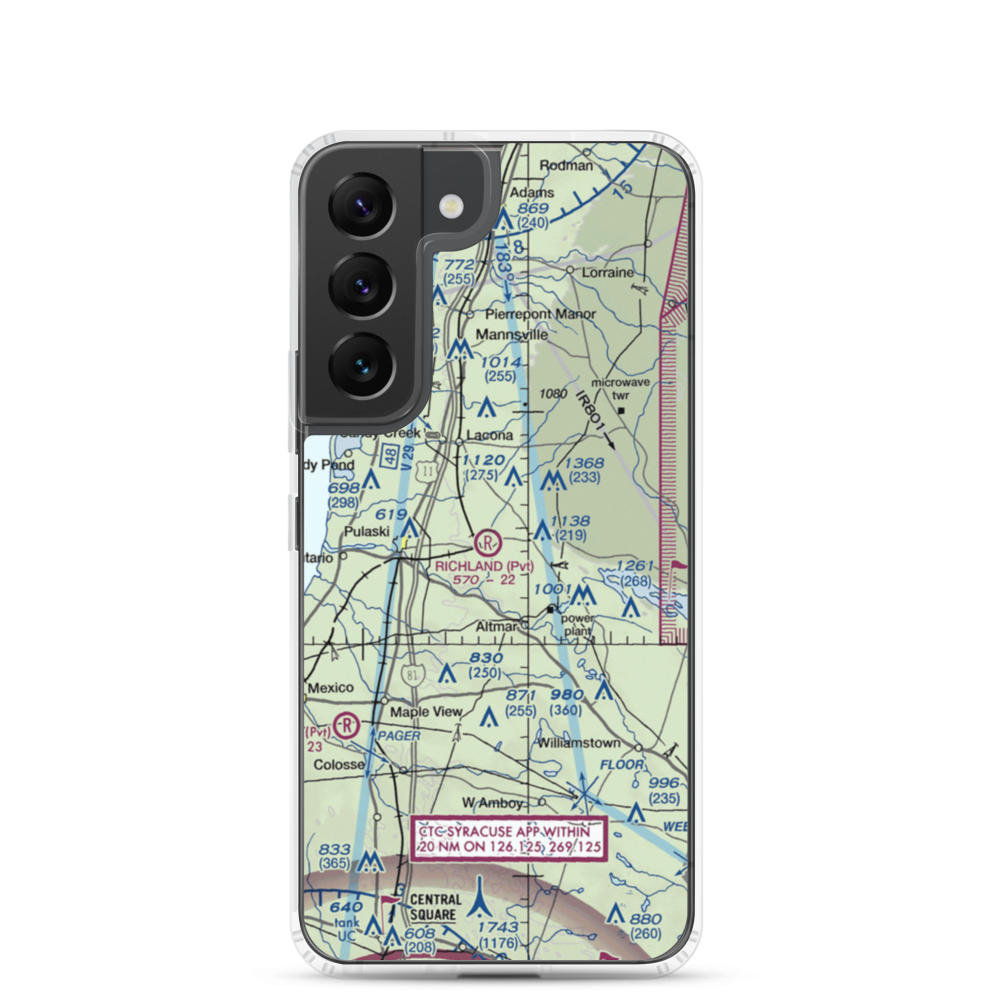 Richland Airpark (1NY3) VFR Sectional Samsung Case Samsung Galaxy S22 model shown
