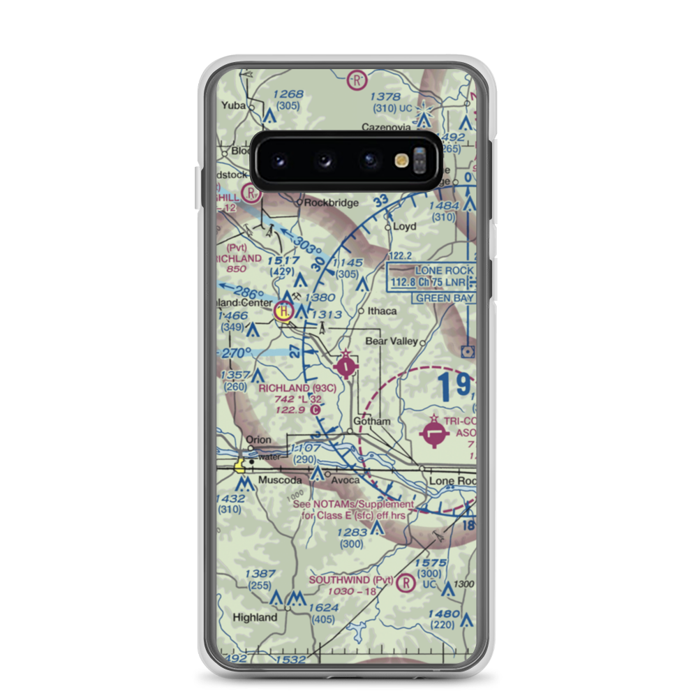 Richland Airport (93C) VFR Sectional Samsung Case Samsung Galaxy S10 model shown