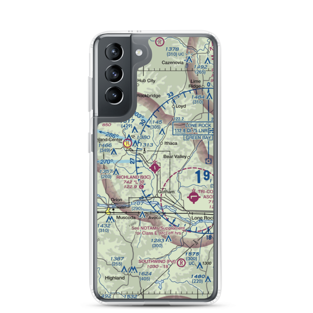 Richland Airport (93C) VFR Sectional Samsung Case Samsung Galaxy S21 model shown
