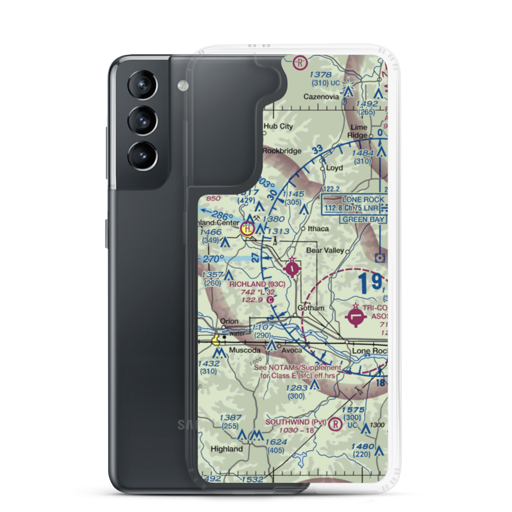 Richland Airport (93C) VFR Sectional Samsung Case Samsung Galaxy S21 model shown