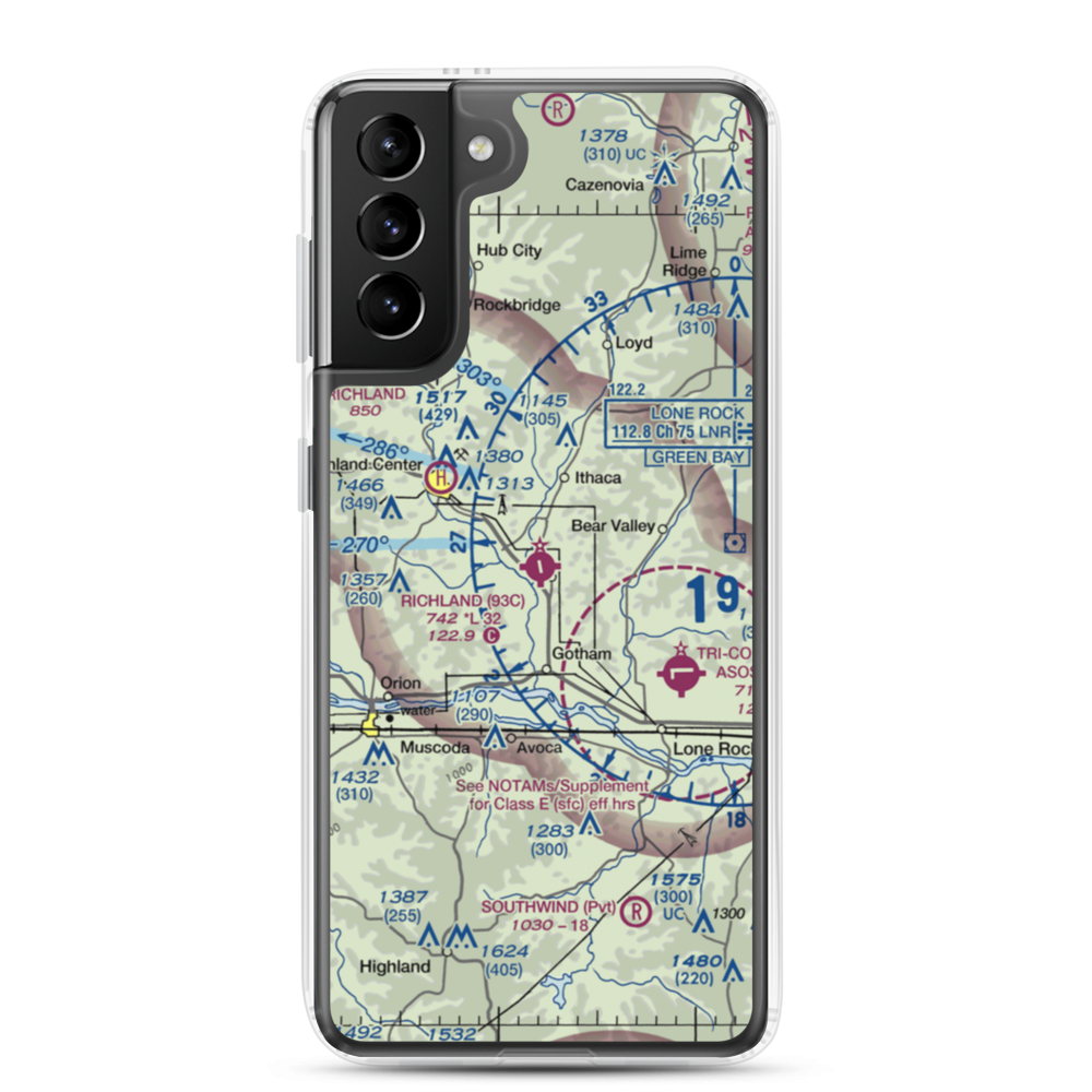 Richland Airport (93C) VFR Sectional Samsung Case Samsung Galaxy S21 Plus model shown