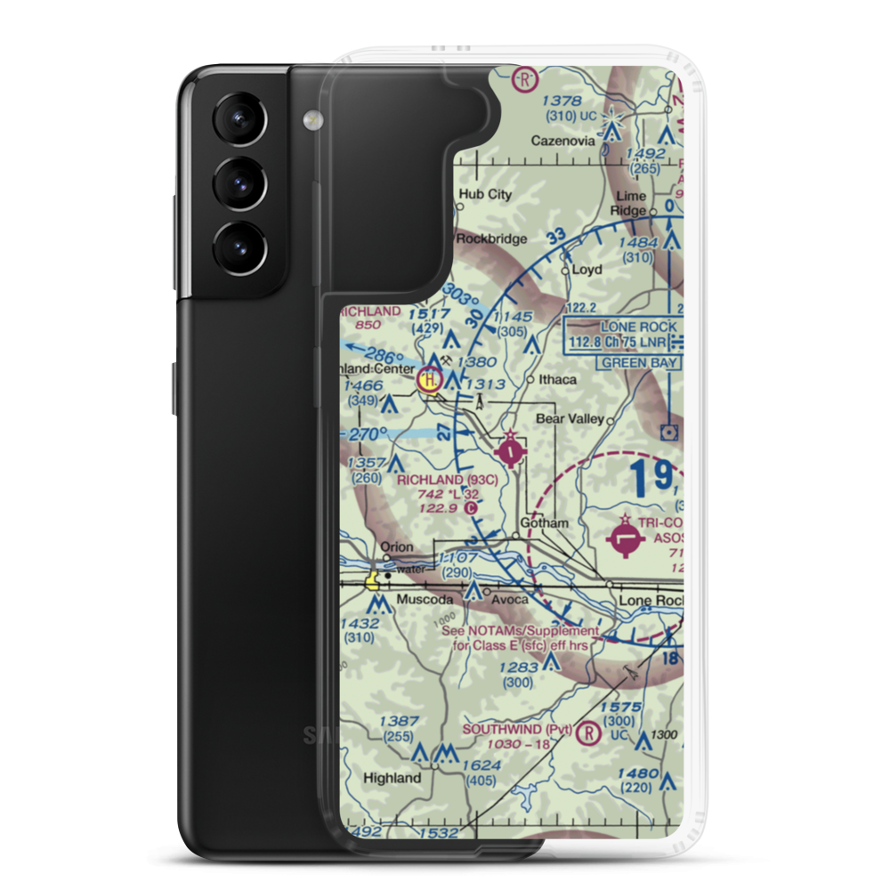 Richland Airport (93C) VFR Sectional Samsung Case Samsung Galaxy S21 Plus model shown
