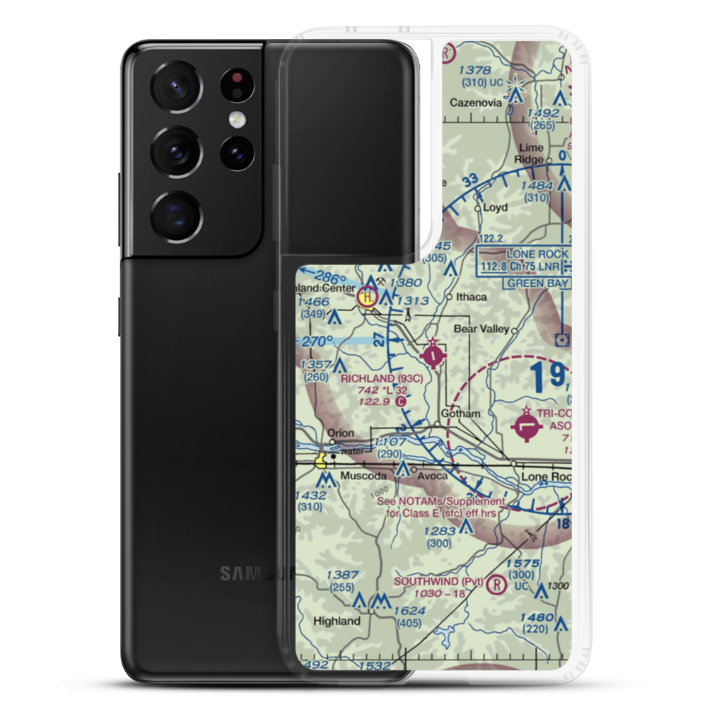 Richland Airport (93C) VFR Sectional Samsung Case Samsung Galaxy S21 Ultra model shown
