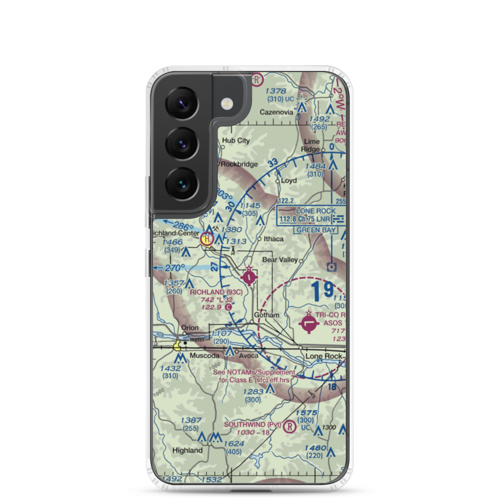 Richland Airport (93C) VFR Sectional Samsung Case Samsung Galaxy S22 model shown