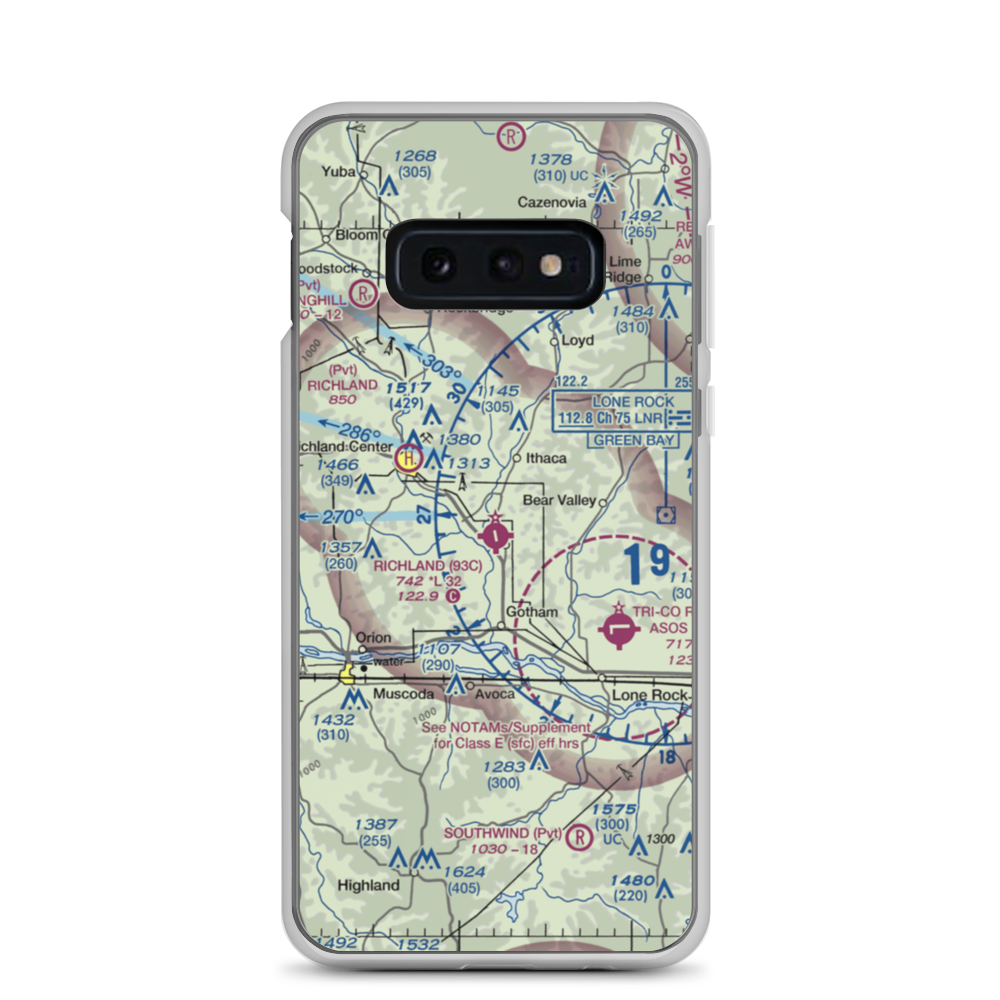 Richland Airport (93C) VFR Sectional Samsung Case Samsung Galaxy S10e model shown