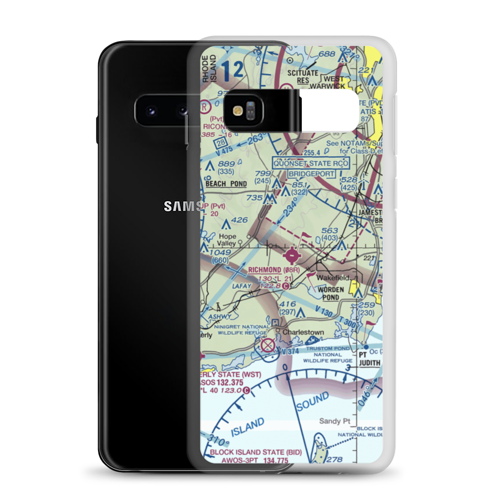 Richmond Airport (08R) VFR Sectional Samsung Case Samsung Galaxy S10 model shown