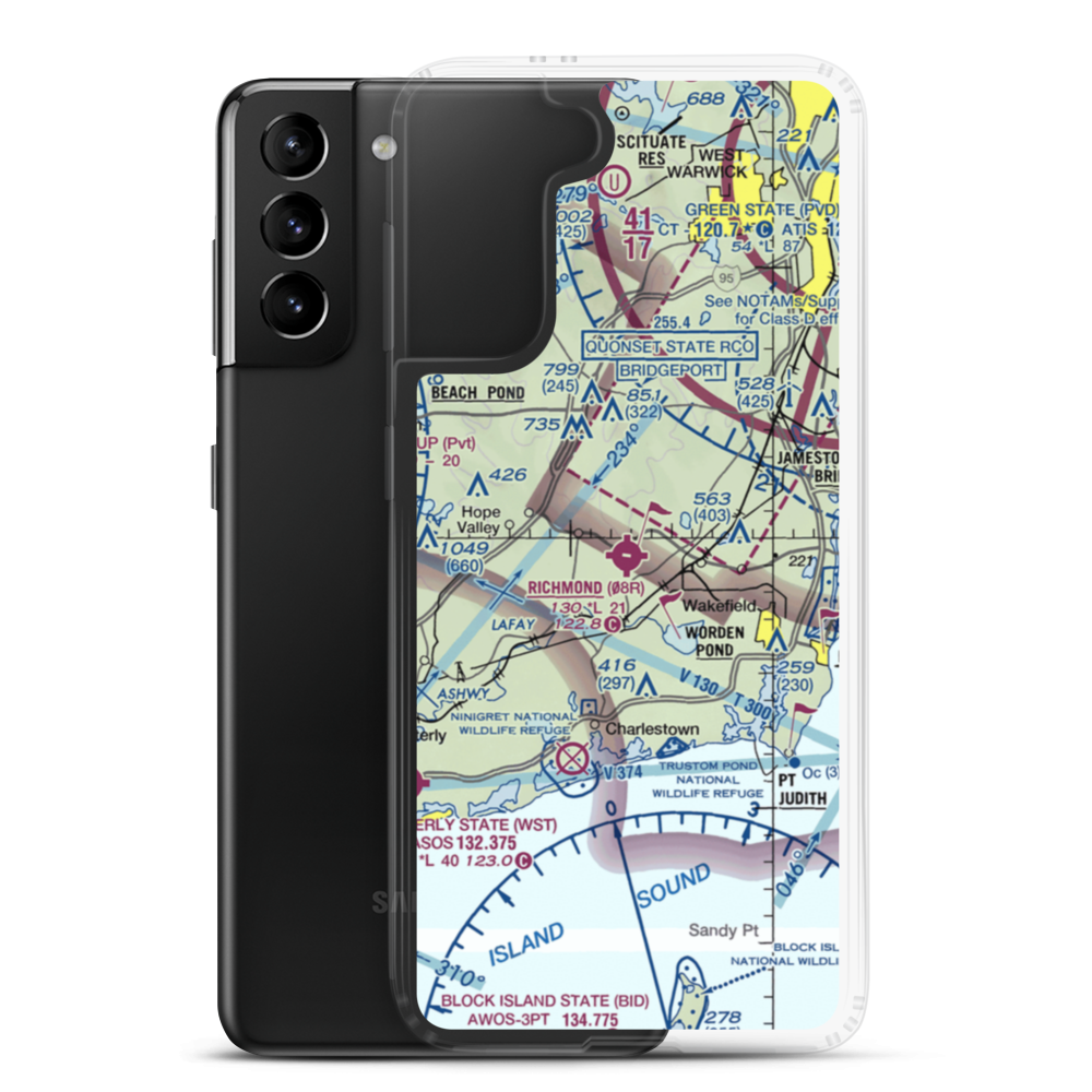 Richmond Airport (08R) VFR Sectional Samsung Case Samsung Galaxy S21 Plus model shown