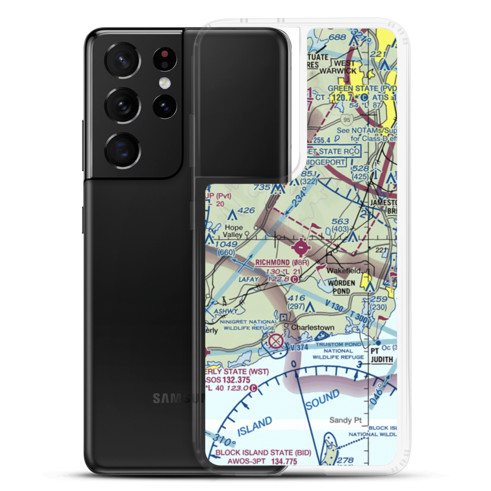 Richmond Airport (08R) VFR Sectional Samsung Case Samsung Galaxy S21 Ultra model shown