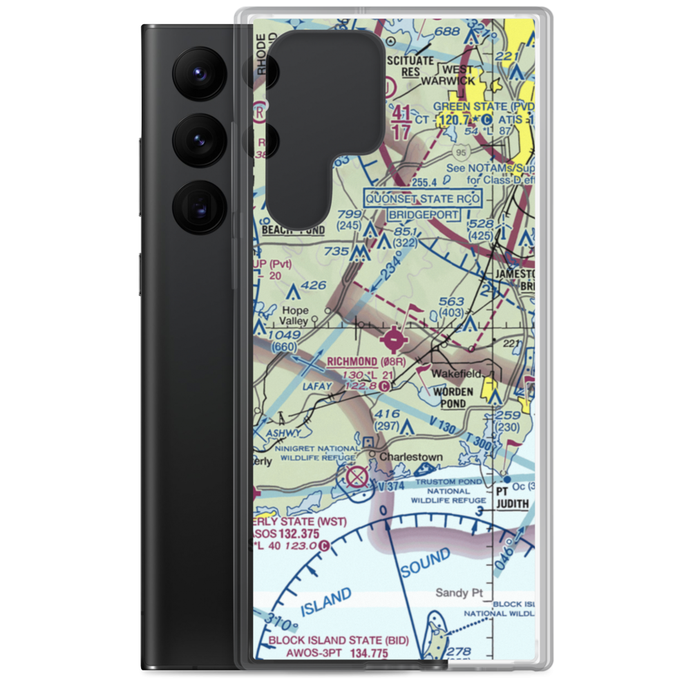 Richmond Airport (08R) VFR Sectional Samsung Case Samsung Galaxy S22 Ultra model shown
