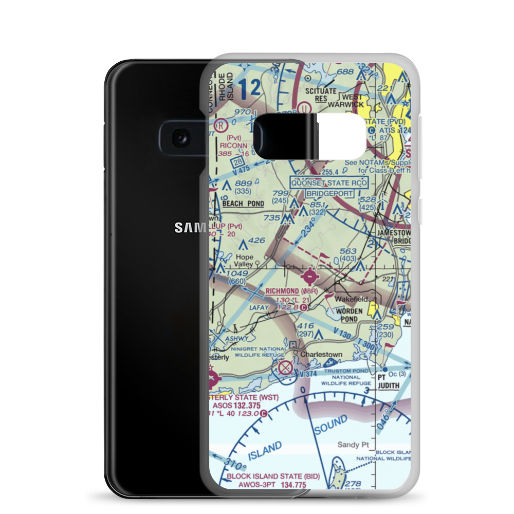 Richmond Airport (08R) VFR Sectional Samsung Case Samsung Galaxy S10e model shown