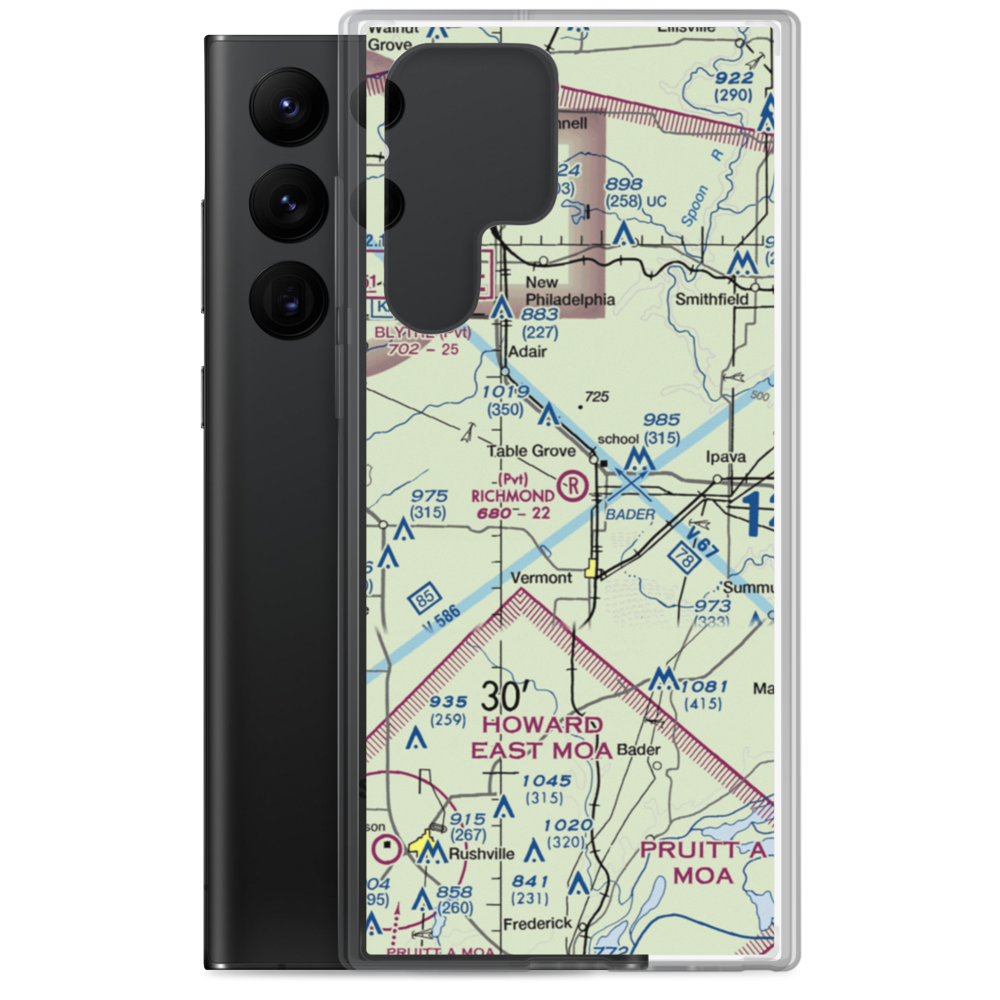 Richmond Airport (IL54) VFR Sectional Samsung Case Samsung Galaxy S22 Ultra model shown