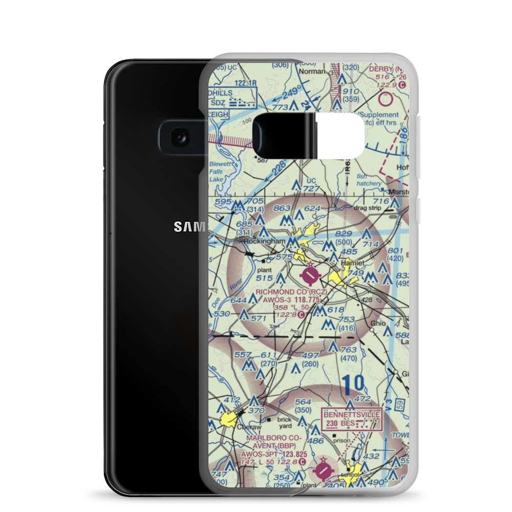 Richmond County Airport (RCZ) VFR Sectional Samsung Case Samsung Galaxy S10e model shown