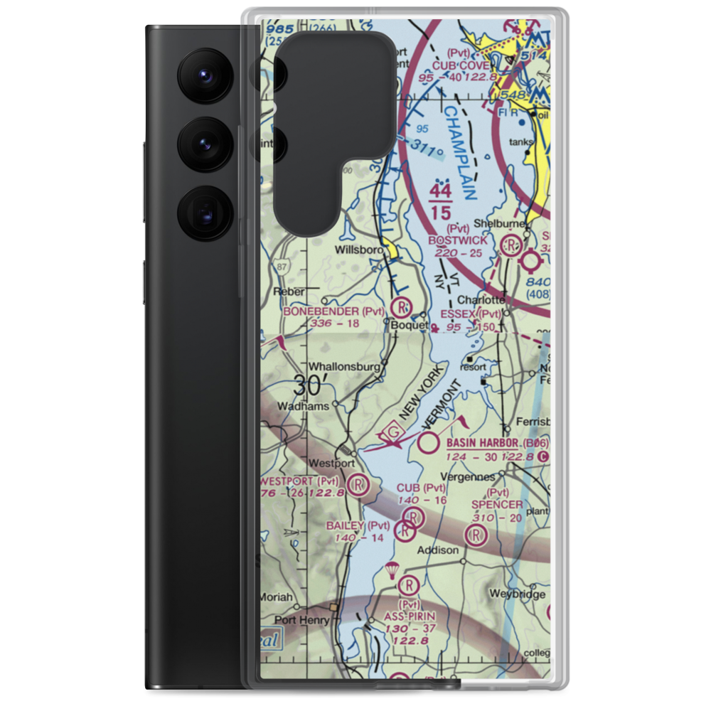 Richter Aero Airport (NY84) VFR Sectional Samsung Case Samsung Galaxy S22 Ultra model shown