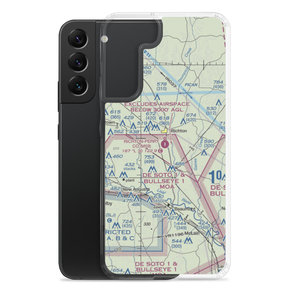 Richton Perry County Airport (M59) VFR Sectional Samsung Case Samsung Galaxy S22 Plus model shown