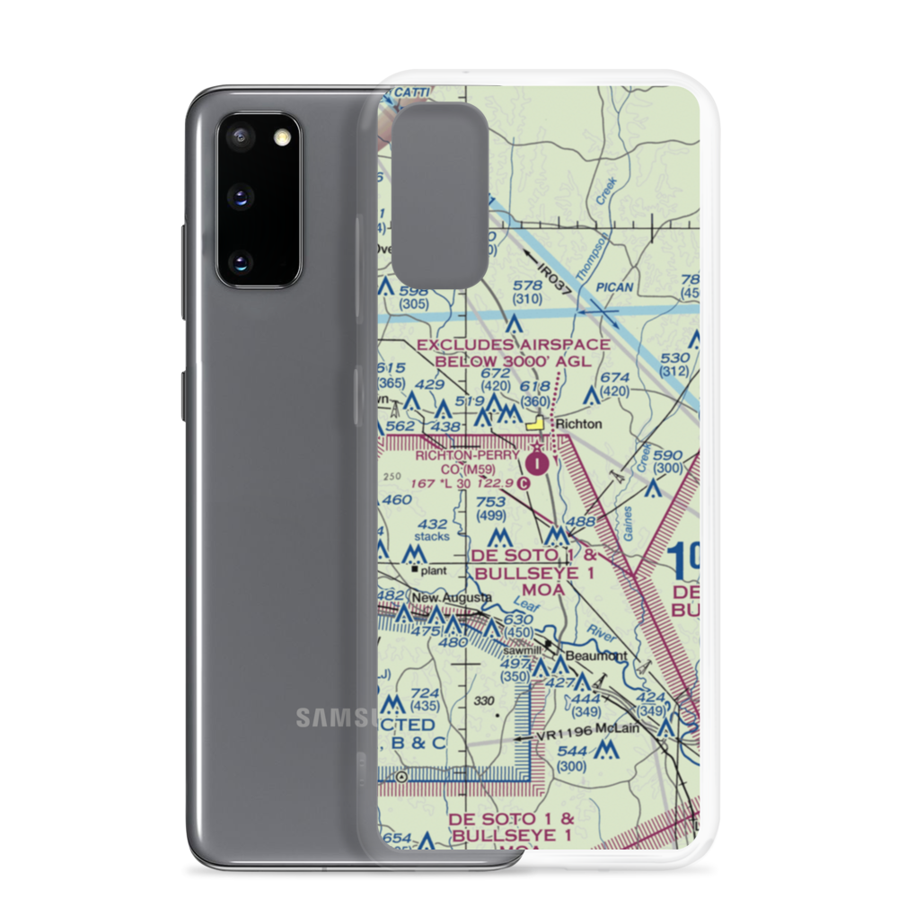 Richton Perry County Airport (M59) VFR Sectional Samsung Case Samsung Galaxy S20 model shown