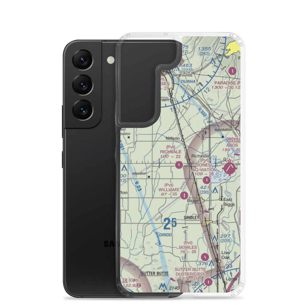 Richvale Airport (07CL) VFR Sectional Samsung Case Samsung Galaxy S22 model shown