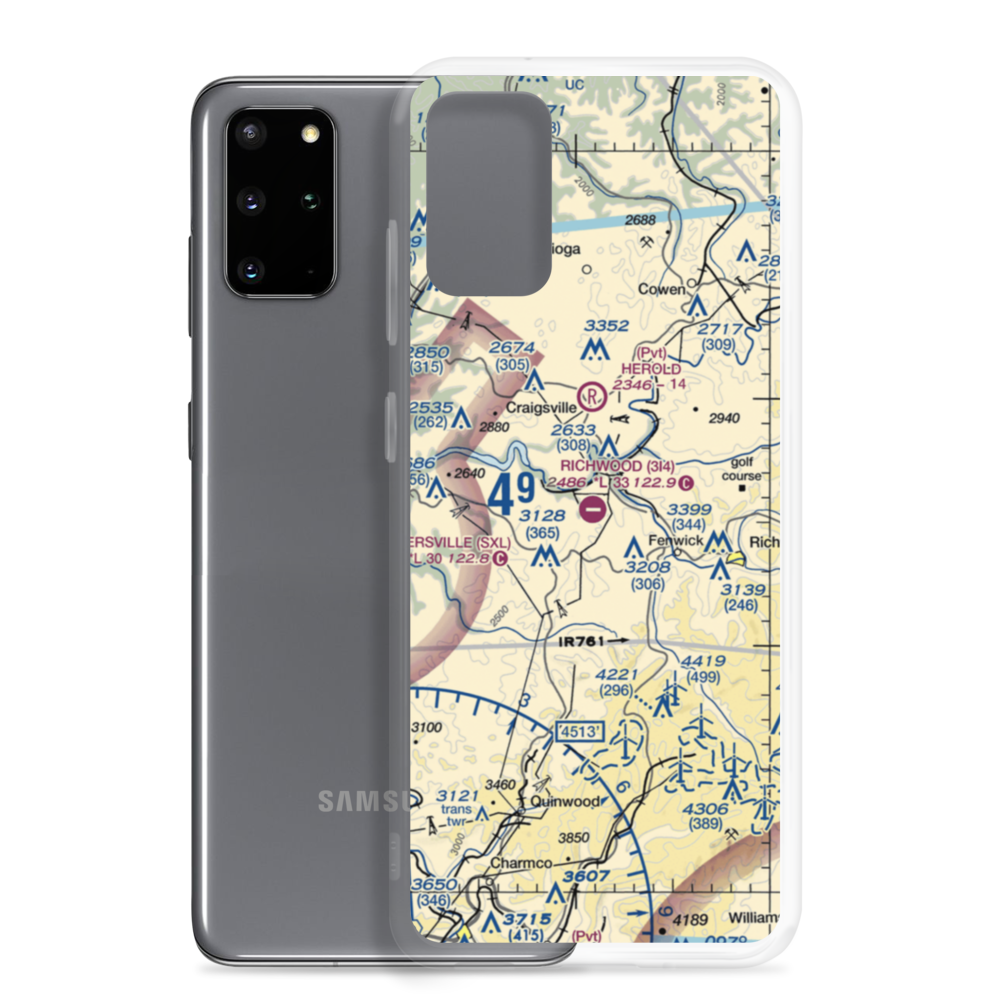 Richwood Municipal Airport (3I4) VFR Sectional Samsung Case Samsung Galaxy S20 Plus model shown
