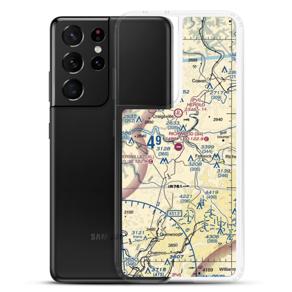 Richwood Municipal Airport (3I4) VFR Sectional Samsung Case Samsung Galaxy S21 Ultra model shown
