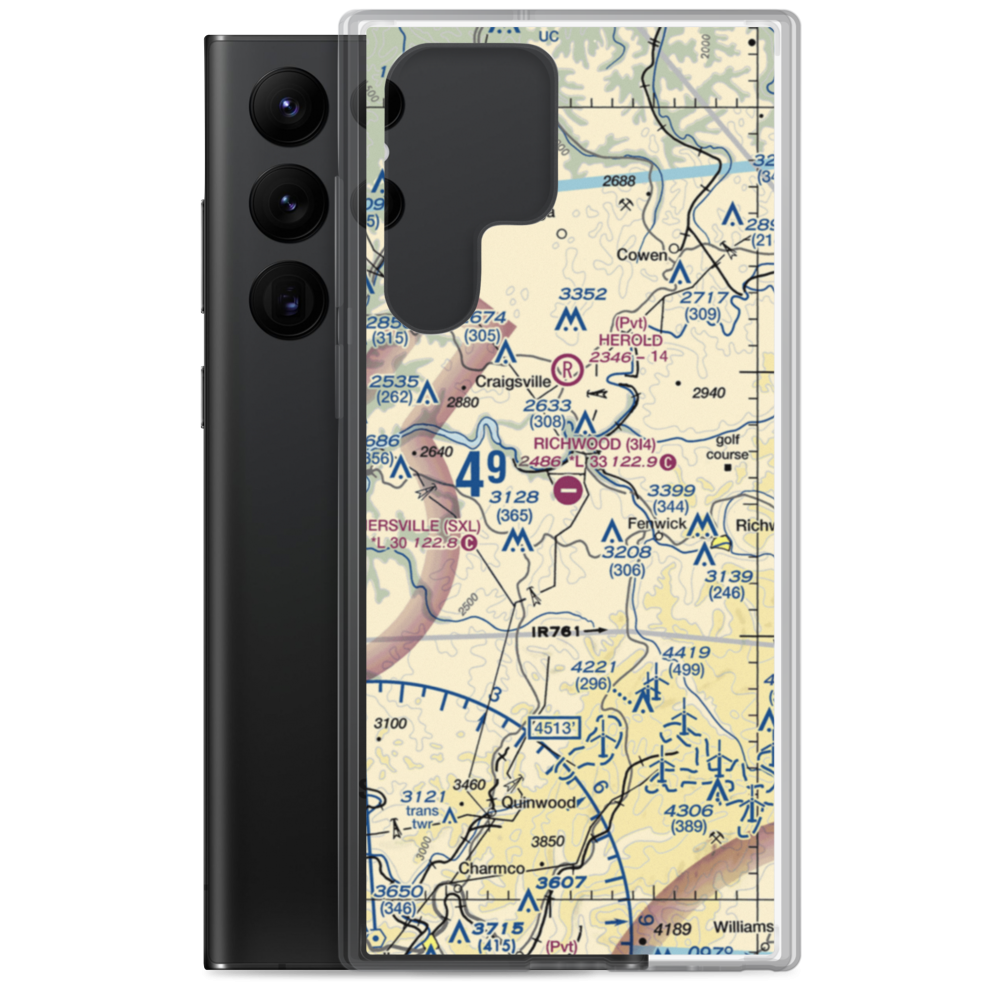 Richwood Municipal Airport (3I4) VFR Sectional Samsung Case Samsung Galaxy S22 Ultra model shown