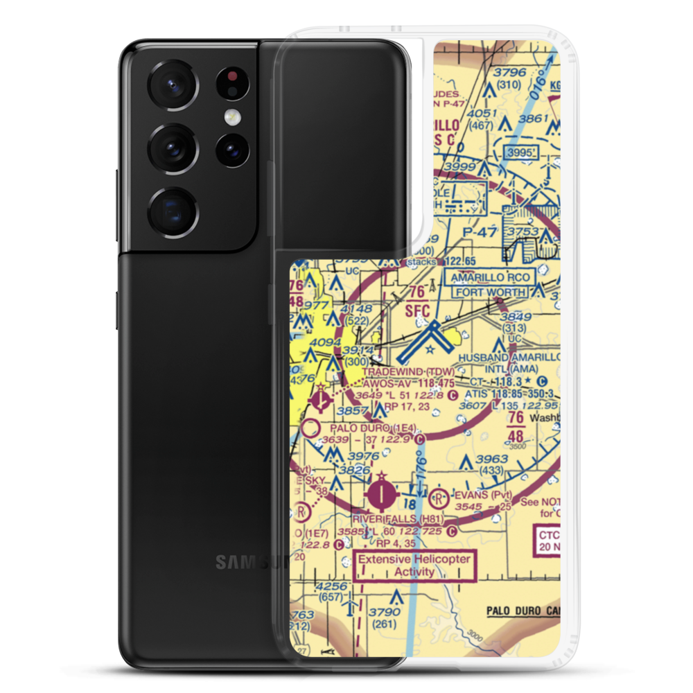 Rick Husband Amarillo International Airport (AMA) VFR Sectional Samsung Case Samsung Galaxy S21 Ultra model shown