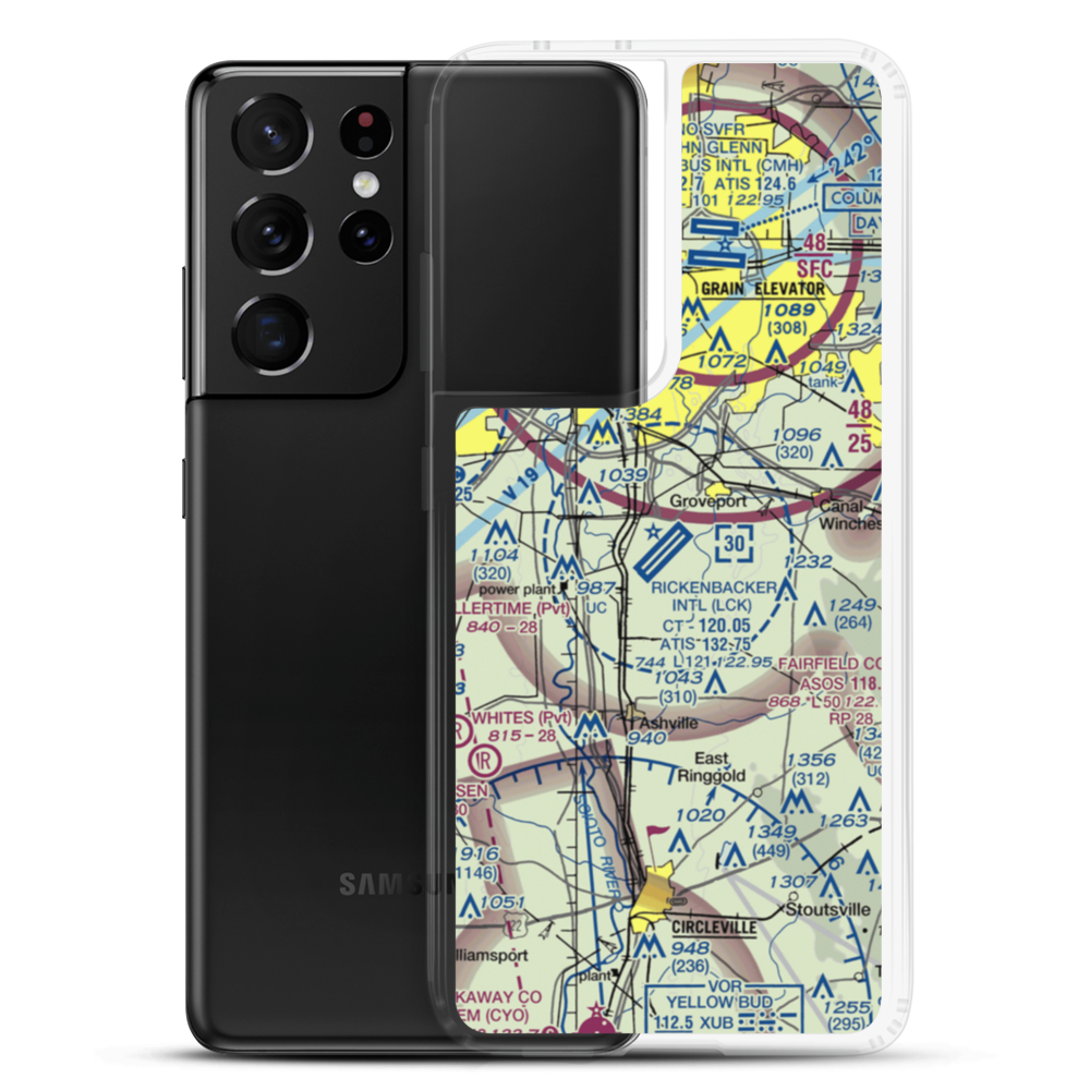 Rickenbacker International Airport (LCK) VFR Sectional Samsung Case Samsung Galaxy S21 Ultra model shown