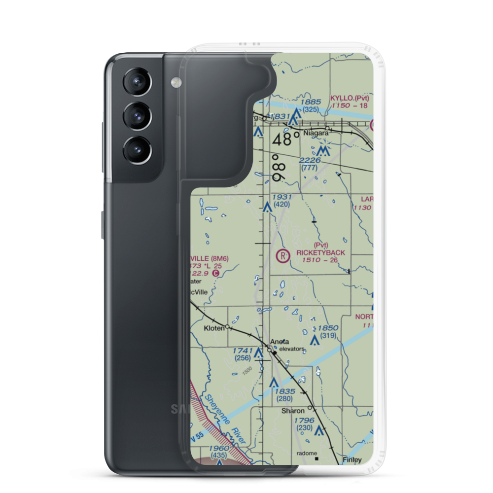Ricketyback Field (ND02) VFR Sectional Samsung Case Samsung Galaxy S21 model shown