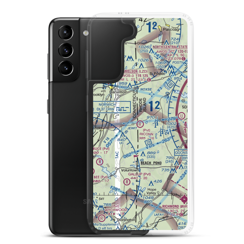 Riconn Airport (RI11) VFR Sectional Samsung Case Samsung Galaxy S21 Plus model shown