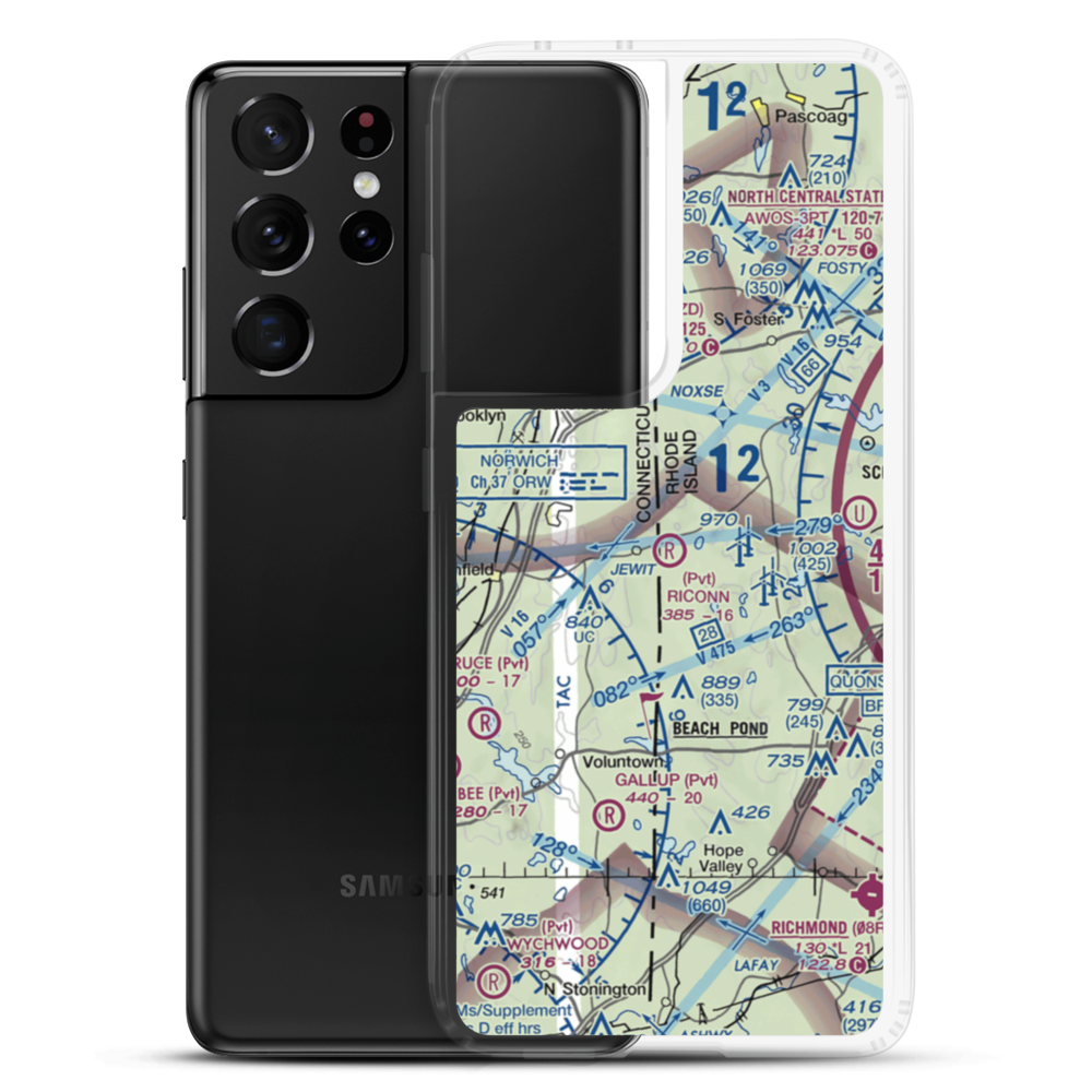 Riconn Airport (RI11) VFR Sectional Samsung Case Samsung Galaxy S21 Ultra model shown