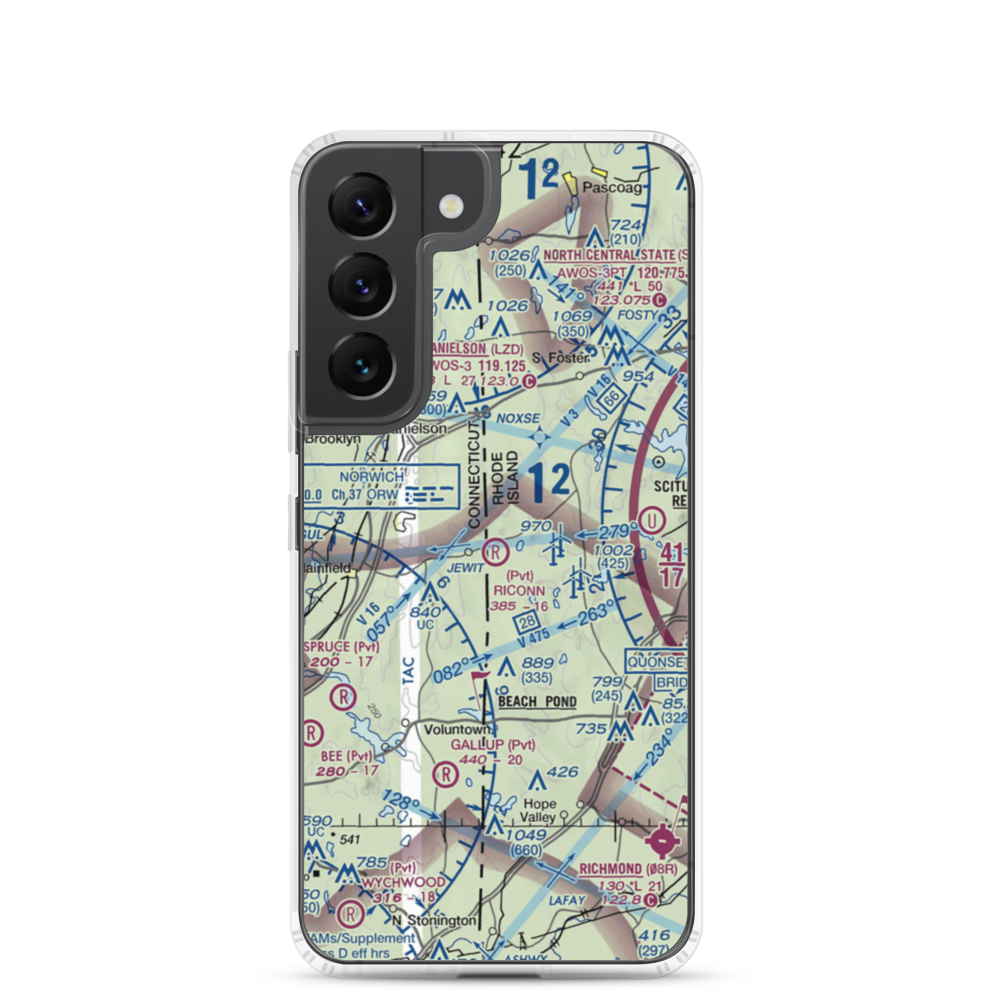 Riconn Airport (RI11) VFR Sectional Samsung Case Samsung Galaxy S22 model shown